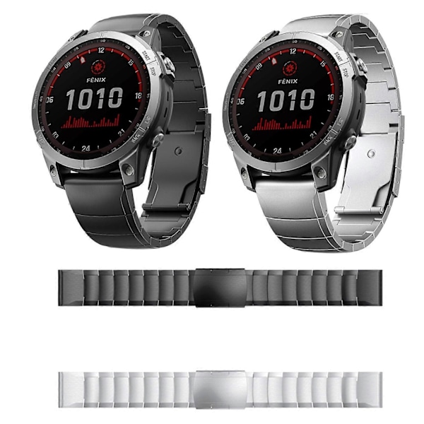 Titanium Alloy Rem Til Garmin Fenix 8 AMOLED 47mm Black