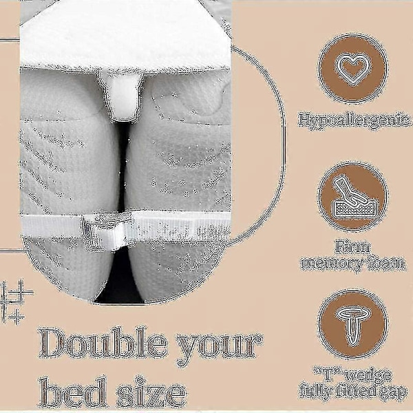 20 cm Sängisilta - Yhdistä patjat ja tee kaksoisvuoteista kuningaskokoinen - Patjavälilevy ja hihna vierashuoneeseen