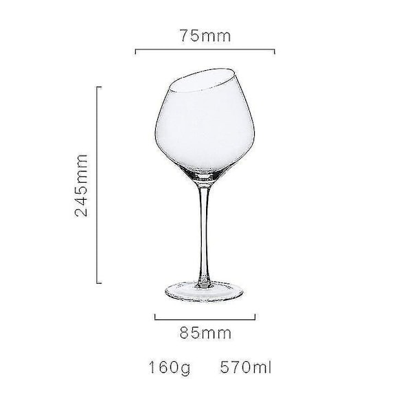 Kreativt Nordiskt Rödvins Champagneglas Blyfritt Glas 570ml - Grey