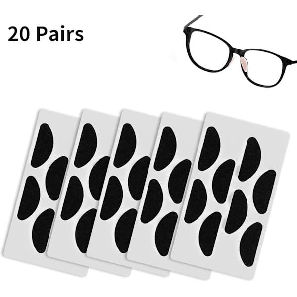20 par brille-nese pads, myke selvklebende nese pads i skum, sklisikre svamp-nese pads for solbriller og briller 20 Pairs