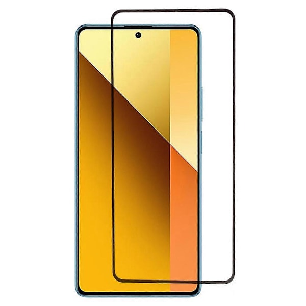 Til Xiaomi Redmi Note 13 5G Hærdet Glas Silketryk Fuld Lim Skærmbeskytter Sort Kant
