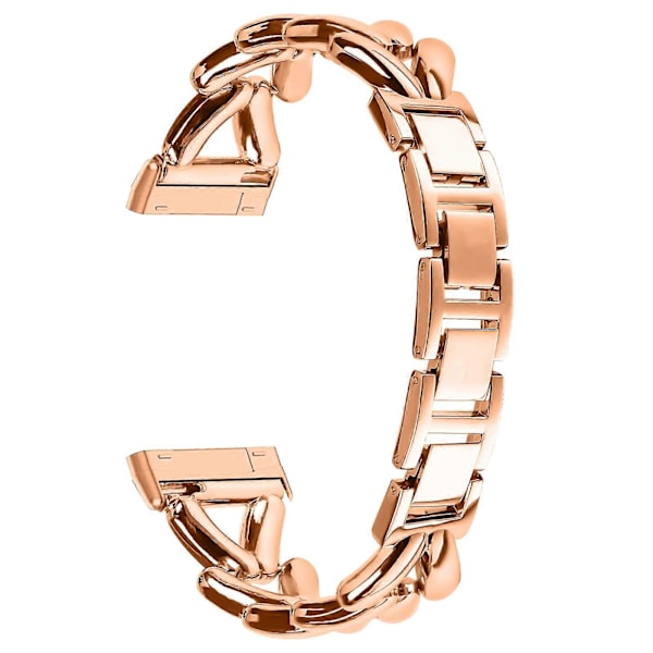 Klockarmband i zinklegering för Fitbit Versa 4/ Sense 2 Vridet metallarmband Ersättning Rose Gold
