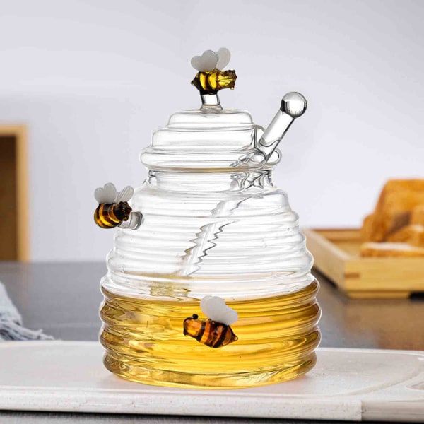 En honningbeholder til opbevaring af honningsirup