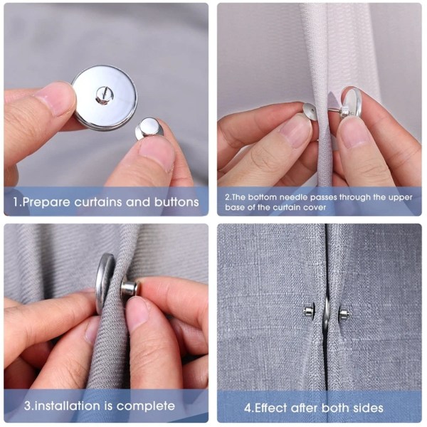 4 Pair curtain magnet close button