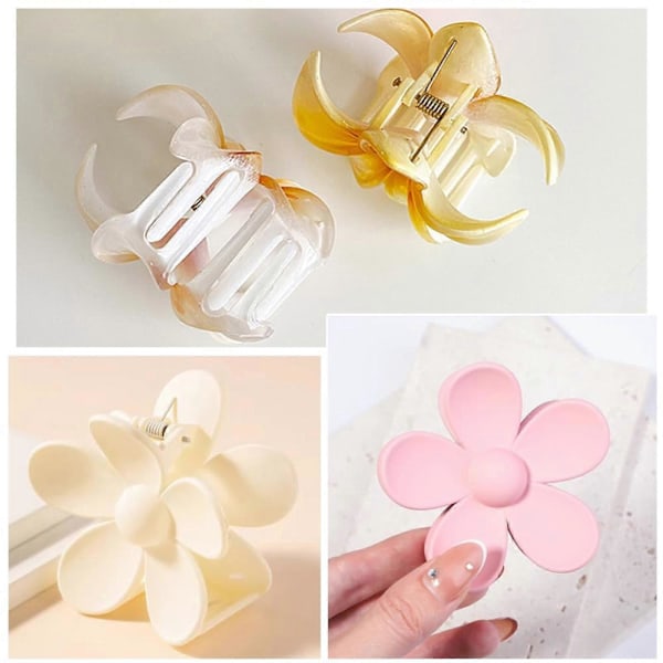 Paket med 6 Blomsterhårklämmor, Hawaiianska Blomsterhårklämmor, Äggblomsterhårklämmor, Halksäkra för Tjockt Hår, Håraccessoarer