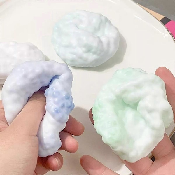 Stressboll med druvform, färgglada pärlor formbar vakuumboll stressboll squishy leksak Orange