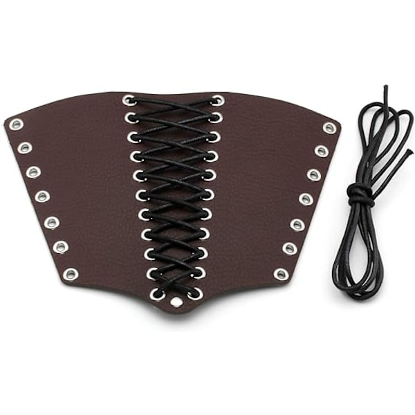 2 st Armmanschetter för män Steampunk Rustning Armband PU Läder Manschetter för Kostym Brown