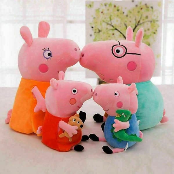 Peppa Pig figurer bløde legetøj Far Mor Peppa George Pig fyldt gave, TH