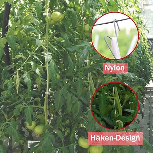 5 st tomatklämmor växthus tomatplanta ställning med tråd gurka körsbär grönsaksklämma tryckträdgårdskrok