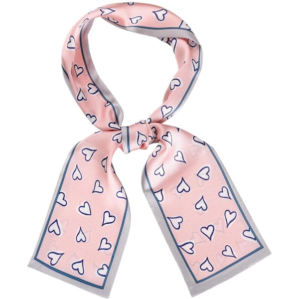 Silkkiset kapeat huivit nauha sydänkuvio pitkä hiuspanta käsilaukun koriste Pink