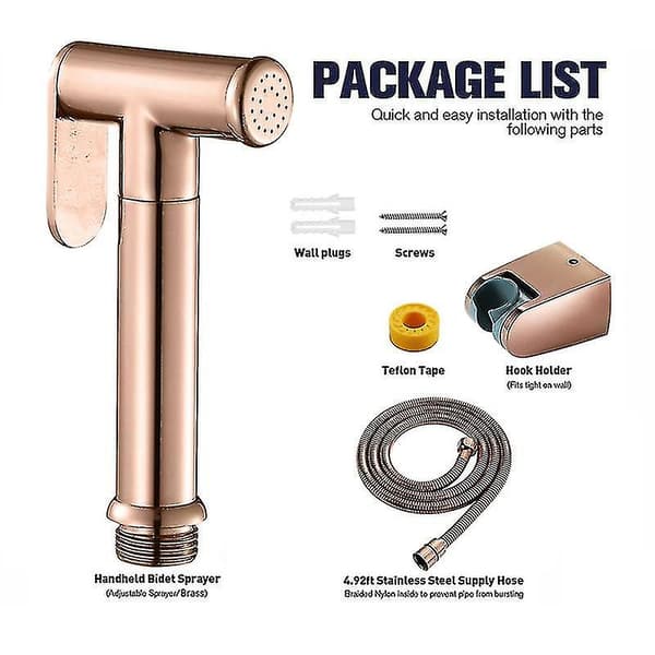 Rosegull Håndholdt Bidet Sprøyte Rustfritt Stål Douche Kit, B