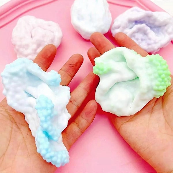 Stressboll med druvform, färgglada pärlor formbar vakuumboll stressboll squishy leksak Red