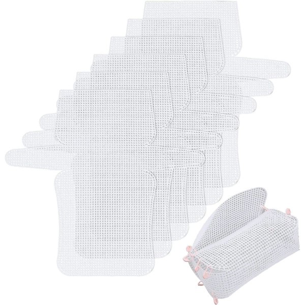 6 Pakke 14\" x 13\" Plast Mesh Lerret Blad Skulder Veske Pung Akryl Garn Lage Tilbehør Firkant Veske Korssting Broderi for DIY Håndveske Ma