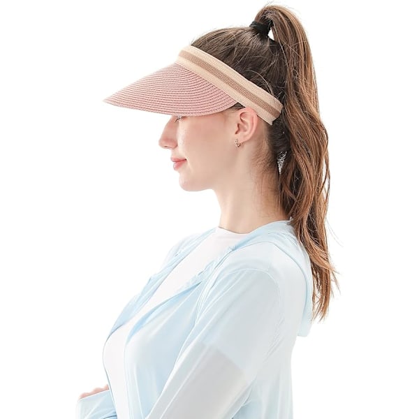 Dame stor skygge strand strå golf solhat sommerhat, solhat Pink