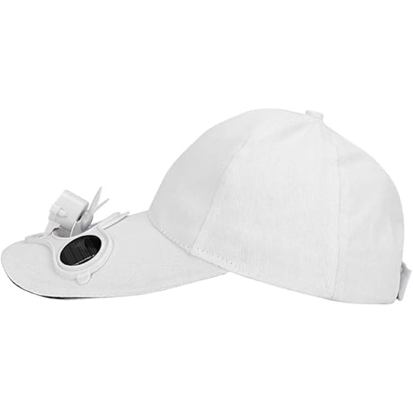 Unisex Viftehatt Solcelledrevet Kjølende Baseballhatt Bomull Pappa Hatt Baseballcaps Truckerhatt Ensfarget Solhatt Baseballcaps Justerbar White