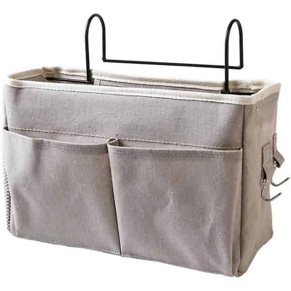 Bedside Bags Multi-Function Hanging Bedside Bunk Bedside Bags Multi-Functional Bedside Pockets Organizer for Bunk Bed,Dorms,Bed Rails and Chair (Gray)