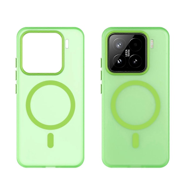 Skal till Xiaomi 15 Kompatibelt med MagSafe TPU PC Slim Matt Genomskinligt Telefonskal - Grön Green