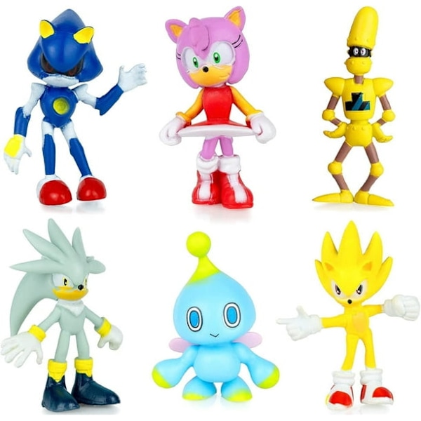 2,3 Tum Hög Sonic the Hedgehog Mini Actionfigurer Pack med 12, Perfekta Gåvor Mångsidig Sonic Leksak Idealisk för Samlare