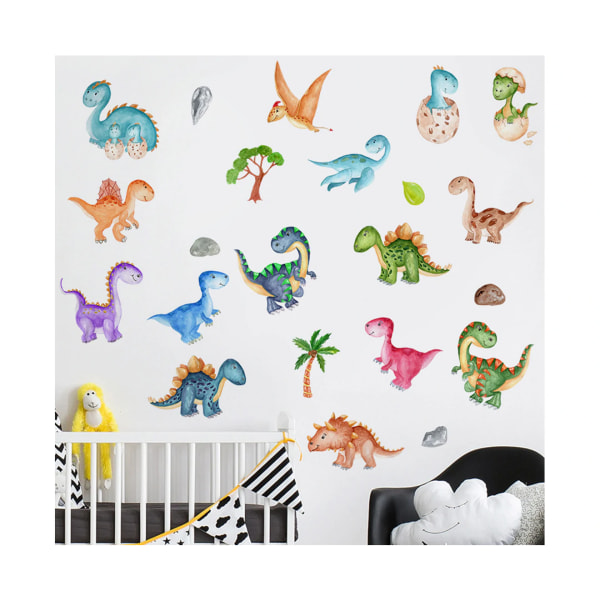 2st avtagbara Cartoon Dinosaur World Wall Stickers Barn