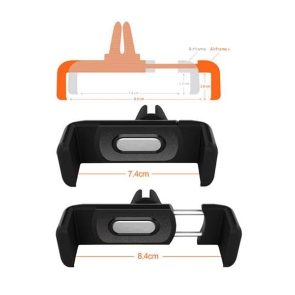 Bilmontering MOBILHOLDER Til Ventilation Med 360 ROTATION Sort