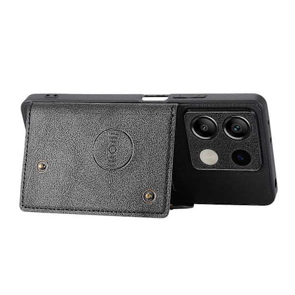 För Xiaomi Redmi Note 13 5G Fodral PU Läder+TPU Anti-fall Telefonskal med Korthållare Style D