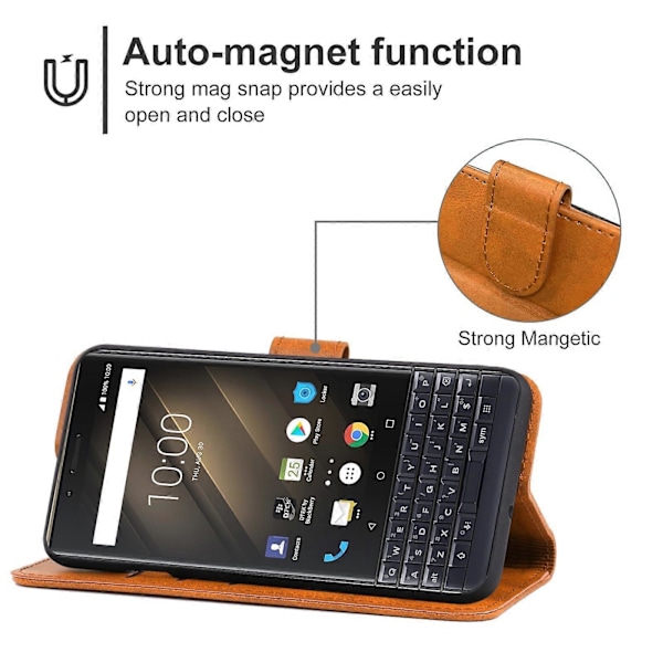 Läderfodral för Blackberry KEY2 Brown