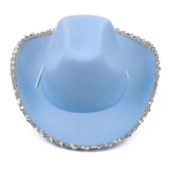 Bryllupsartikler Cowgirl Julehat Bred Pailletter Buet Skygge Cowboy Jazz Hat