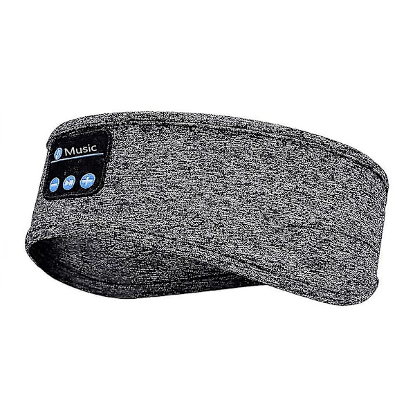 Trådlöst Bluetooth Elastiskt Pannband Bekväm Sovmask Hörlurar Headset För Musik Fitness Sport Grey