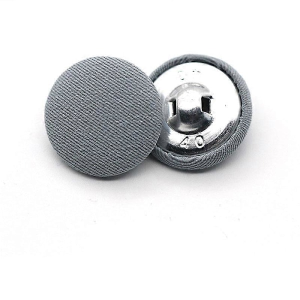 10 kpl Vaatteiden DIY Pyöreät Koristeelliset Mekko Paita Kangaspäällysteiset Kangasnapit Metallinapit blue 15MM