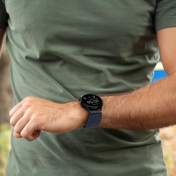Hurtigudløser Elastiske Nylon Urremme - Rembredde - 20mm - Vælg Farve & Bredde Black Indigo