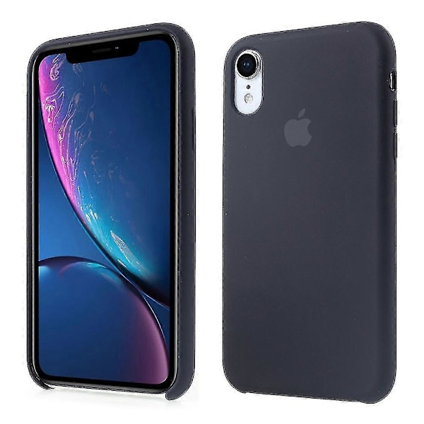 1:1 Skala Silkeagtig Solid Silikone Telefon Cover Til iPhone XR 6.1 tommer Black iPhone XR 6.1 inch