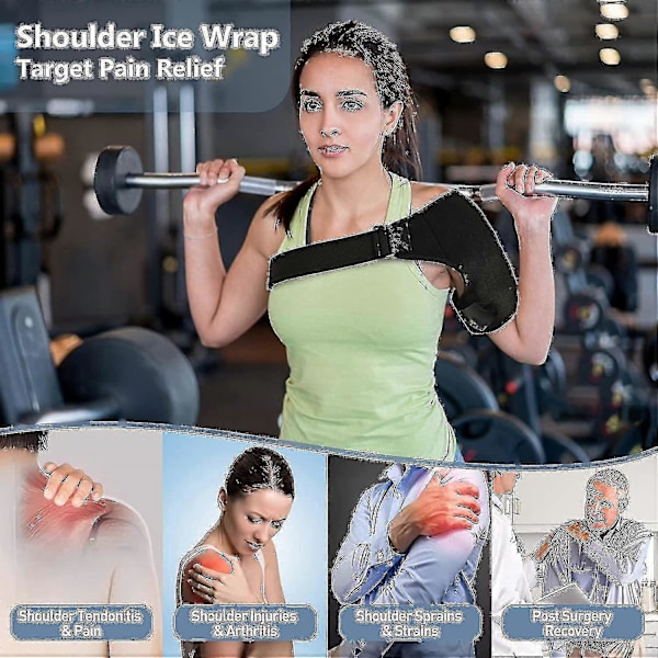 Skulder Ispose Kuldebehandling - Rotator Cuff Kuldebehandling, Genanvendelig Opvarmet Kølende Kompressionsbandage, Smertelindring Skulder