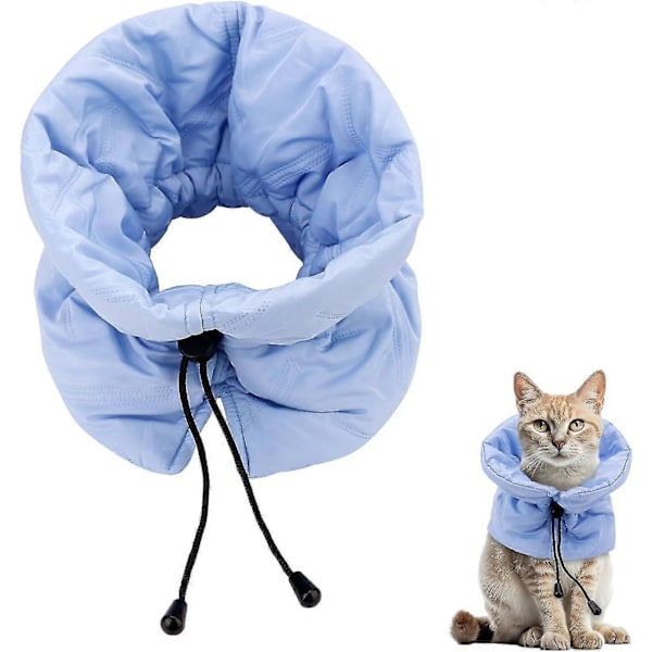 Återhämtningskrage för Katter, Mjuk Justerbar Kattkonkrage, Skyddande Halskrage för Katter och Kattungar Efter Operation, Förhindrar Slickande av Sår M - Neck Girth 20-35 cm
