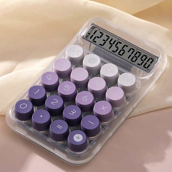 Videnskabelig lommeregner 10 cifre Stort display og knapper Klart stort LCD-display Ideel til kontor, skole, hjem og erhverv FLYE1735 Purple