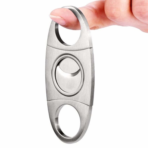 1 sølv cigar cutter dobbelt rustfrit stål