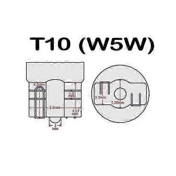 2X T10 w5w Dekooderivastusongelman ratkaisija canbus Musta Yksi koko