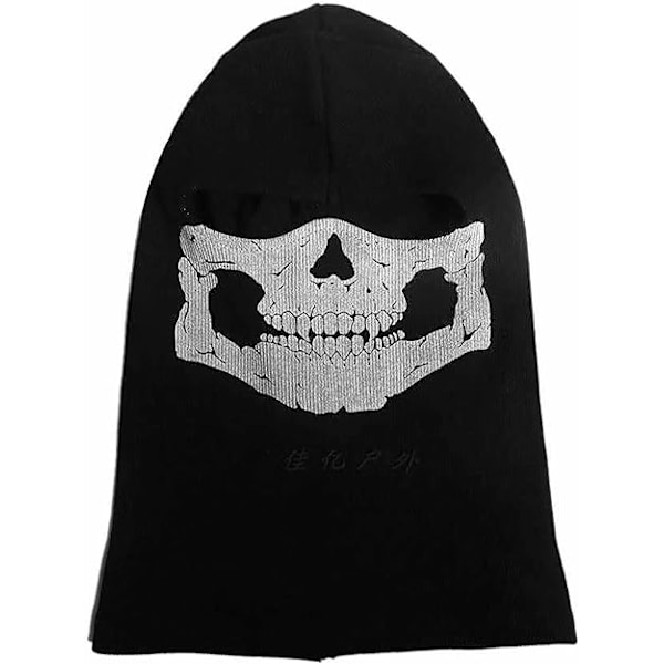 Ghost-naamio Pääkallo Balaclava Luuranko Asu Kokopää Hiihtomaski Neulottu Tuulenpitävä Lämpimämpi Päähine Pyöräilyyn Rullalautailuun Moottoripyöräilyyn Lumilautailuun Ulkoiluun