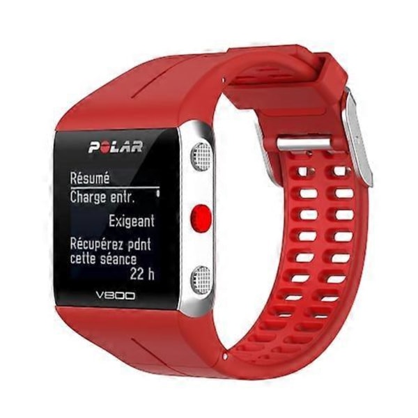 Polar V800 GPS -älykellon kaksivärinen terässolkikiinnitteinen ranneke Red-Red