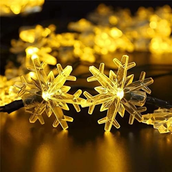 100 LED Solar Christmas Snowflake String Lights Outdoor, 39