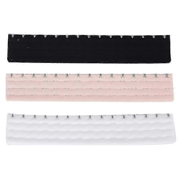 Korsettforlenger for kvinner 3 rader 15 spenner Forleng Midtre Knapp Kroppsbekledning - Pjun Black