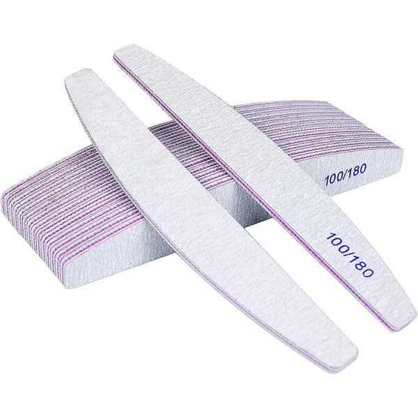 16 stk. dobbeltsidet neglefil - 100/180 grit vaskbar fil Hvid