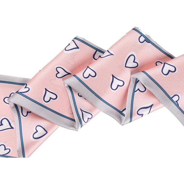 Silkkiset kapeat huivit nauha sydänkuvio pitkä hiuspanta käsilaukun koriste Pink