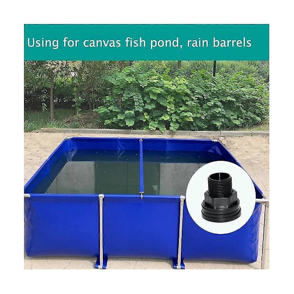 PVC Bulkhead Fitting Dobbelt Gevindet Bulkhead Vandtank Stik til Regnfade Akvarier Vand