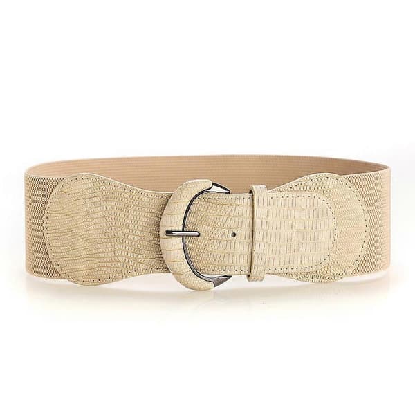 Elastisk bredt belte for damer Almond