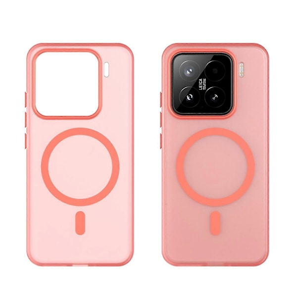 For Xiaomi 15 Deksel Kompatibelt med MagSafe TPU PC Slim Matt Gjennomsiktig Telefondeksel - Rød Red