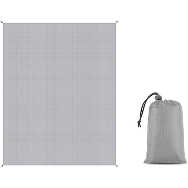 Strandmåtte, Picnic Tæppe Vandtæt 140X200 Cm Picnic Tæppe Strandmåtte Egnet Til Strand Camping Vandring Kompakt Letvægt Grey