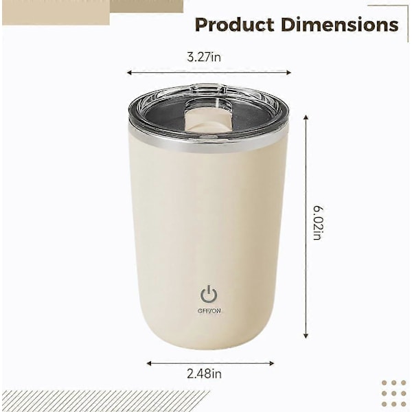 350ml Automatisk Blender Kaffe Mjölk Juice Blender Elektrisk Rostfritt Stål Off-white