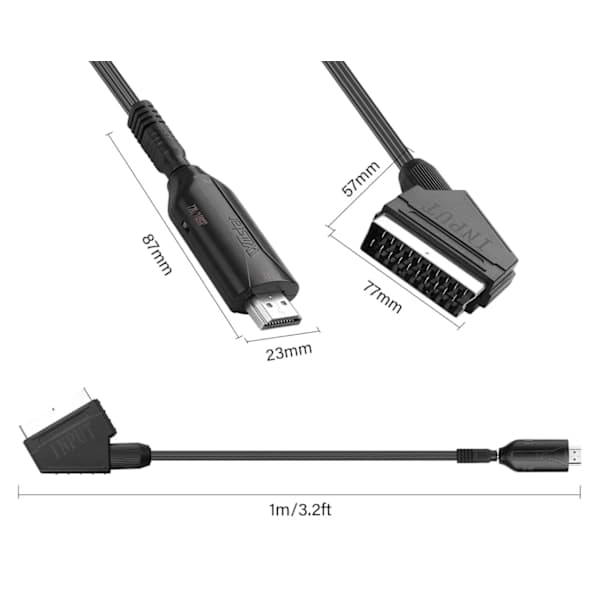 Scart–HDMI-muunnin, All-in-one Scart–HDMI-sovitin, 1080P, Plug & Play, A