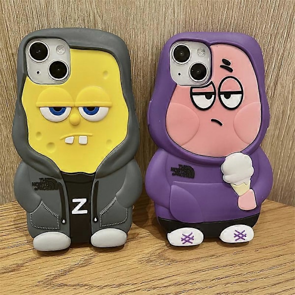 Apple-dockan Passar Till Iphone 15/14promax Mobilskal Xs/Xr Tecknad Svampbob Fyrkant Pajstjärna Spongebob Squarepants iPhoneXS Max