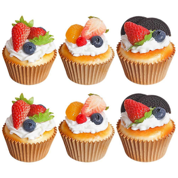 6 stk. Kunstig Kagemodel Falsk Kage Rekvisit Realistisk Dessert Kagemodel Butiksvindue